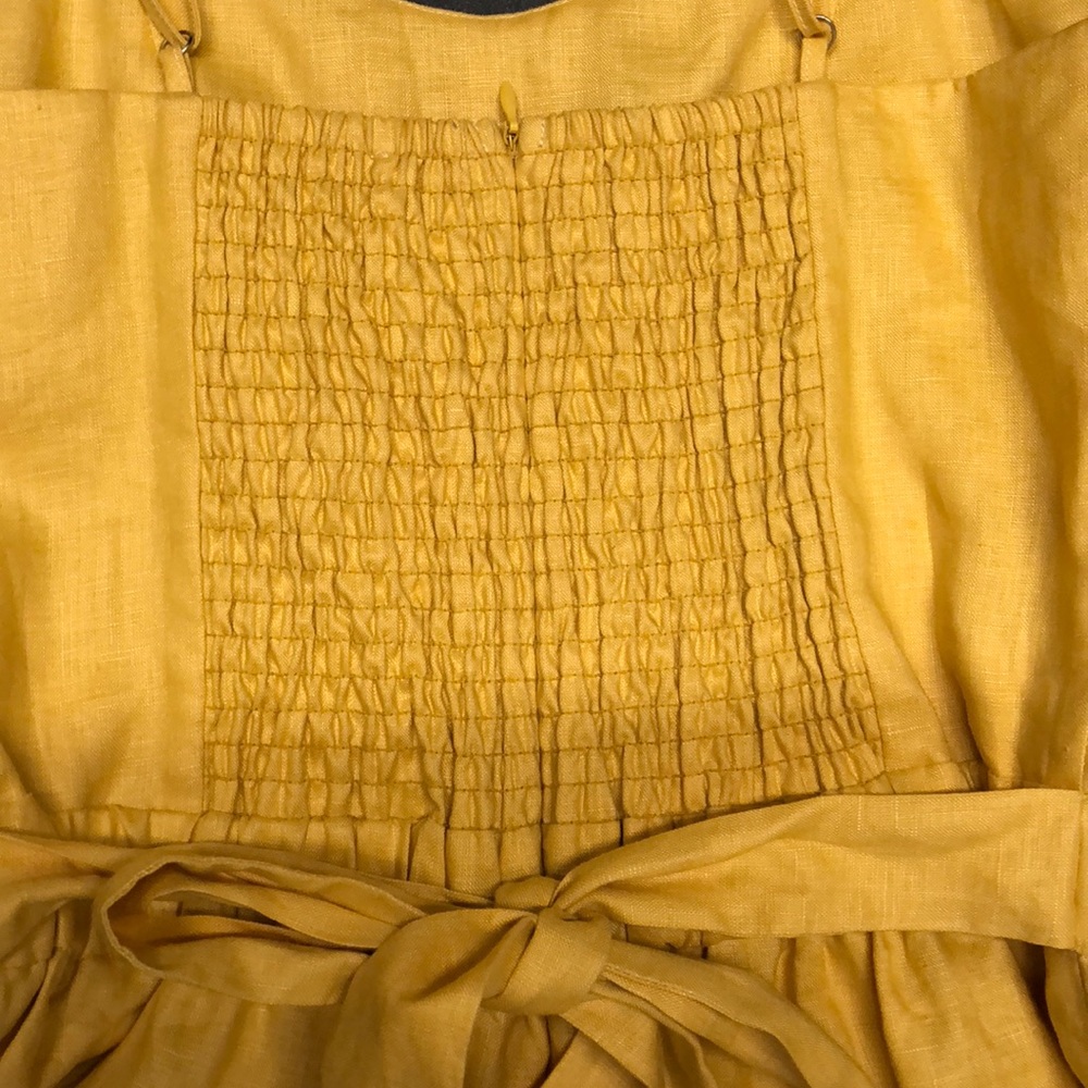 Linen mustard mini romper - Picture 5 of 7